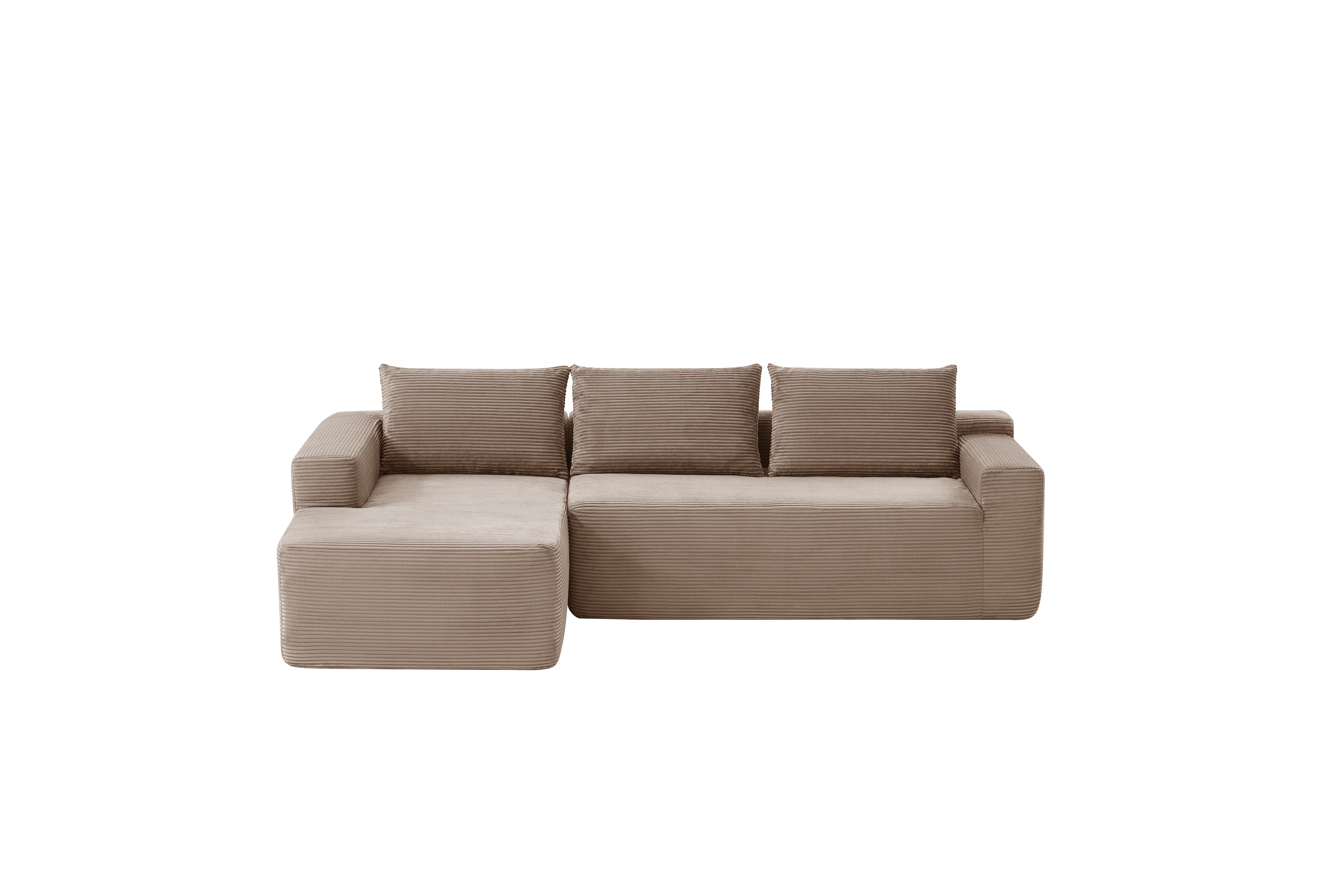Cloud Sectional Couch L-shape Chaise Modular Sofa Corduroy Camel_voghion.com